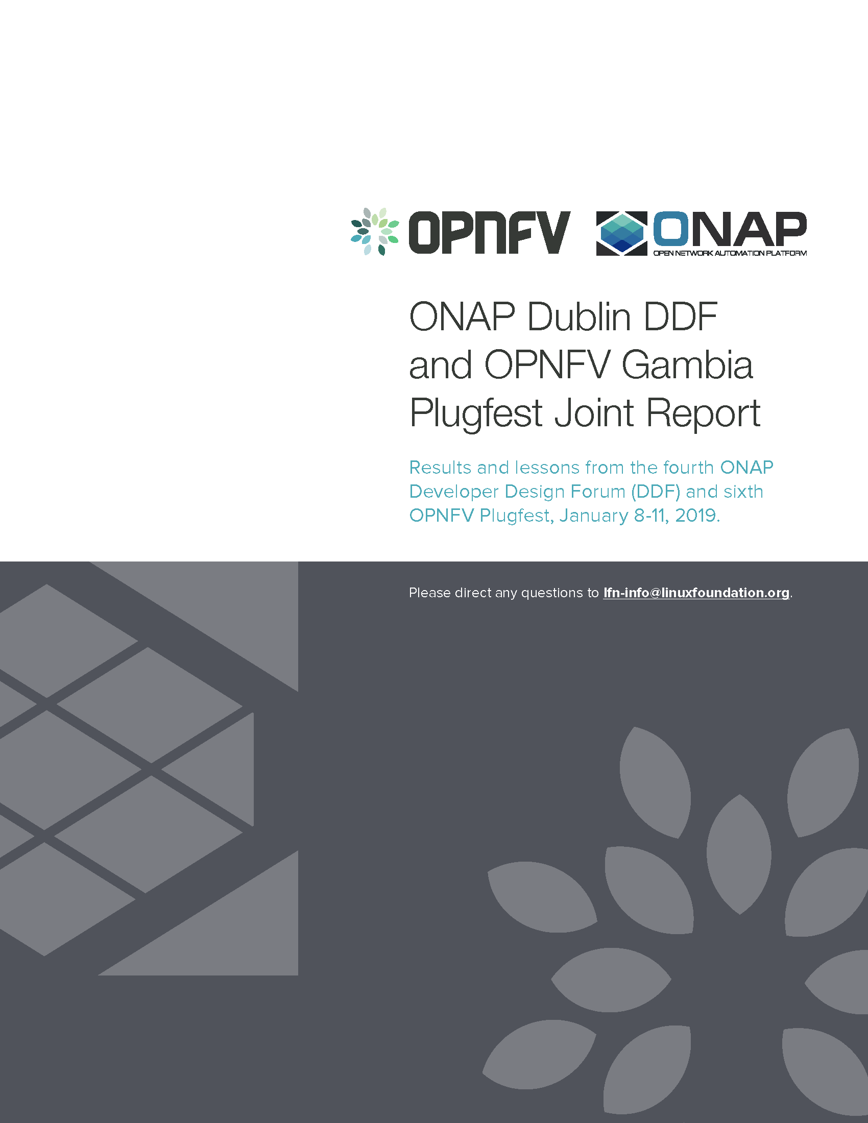 ONAP Dublin DDF and OPNFV Gambia Plugfest Joint Report
