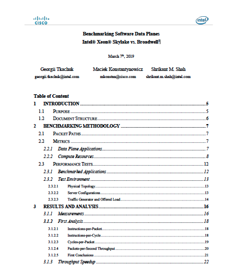 Benchmarking Software Data Planes Intel® Xeon® Skylake vs. Broadwell1