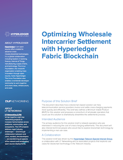 Solution Brief: Optimizing Wholesale Intercarrier Settlement with Hyperledger Fabric Blockchain